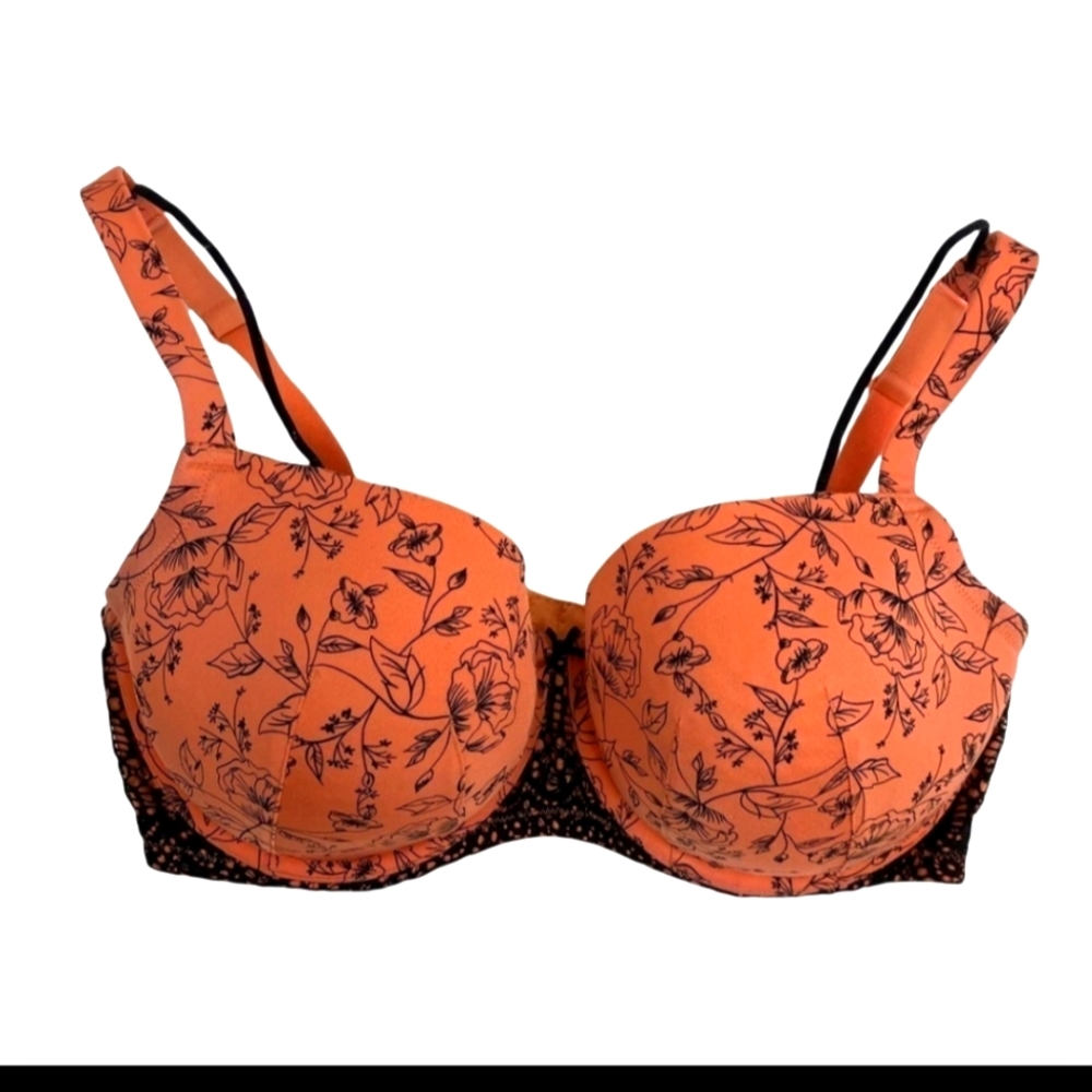 Cacique Size 44d Lightly Lined Full Coverage Orange W… Gem